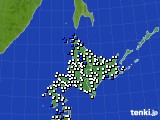 2015年08月22日の北海道地方のアメダス(風向・風速)