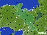 2015年08月22日の京都府のアメダス(風向・風速)