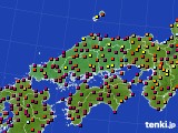 2015年08月23日の中国地方のアメダス(日照時間)