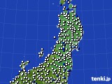東北地方のアメダス実況(風向・風速)(2015年08月23日)