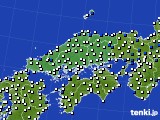 2015年08月23日の中国地方のアメダス(風向・風速)