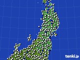 東北地方のアメダス実況(風向・風速)(2015年08月24日)