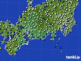 東海地方のアメダス実況(風向・風速)(2015年08月25日)