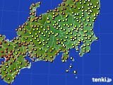 関東・甲信地方のアメダス実況(気温)(2015年08月28日)