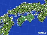 四国地方のアメダス実況(風向・風速)(2015年08月28日)