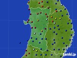 秋田県のアメダス実況(日照時間)(2015年08月29日)