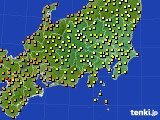 2015年08月29日の関東・甲信地方のアメダス(気温)