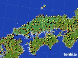 中国地方のアメダス実況(気温)(2015年08月30日)