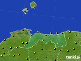 鳥取県のアメダス実況(気温)(2015年08月30日)