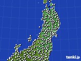 2015年08月30日の東北地方のアメダス(風向・風速)