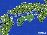 四国地方のアメダス実況(風向・風速)(2015年09月04日)