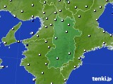 2015年09月06日の奈良県のアメダス(風向・風速)