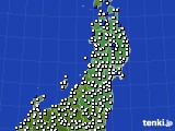 2015年09月07日の東北地方のアメダス(風向・風速)