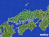 中国地方のアメダス実況(風向・風速)(2015年09月07日)
