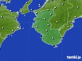 2015年09月09日の和歌山県のアメダス(風向・風速)