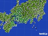 2015年09月11日の東海地方のアメダス(風向・風速)