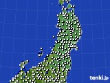 2015年09月15日の東北地方のアメダス(風向・風速)