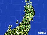 東北地方のアメダス実況(気温)(2015年09月16日)