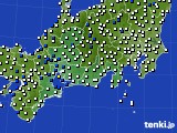 東海地方のアメダス実況(風向・風速)(2015年09月19日)