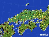 2015年09月21日の中国地方のアメダス(気温)