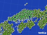 中国地方のアメダス実況(風向・風速)(2015年09月23日)