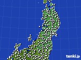 2015年09月24日の東北地方のアメダス(風向・風速)