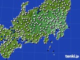 関東・甲信地方のアメダス実況(風向・風速)(2015年09月24日)