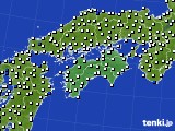 四国地方のアメダス実況(風向・風速)(2015年09月25日)