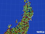 2015年09月27日の東北地方のアメダス(日照時間)