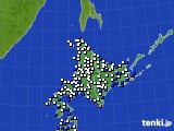 2015年09月28日の北海道地方のアメダス(風向・風速)