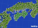 2015年10月01日の四国地方のアメダス(風向・風速)