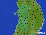 2015年10月02日の秋田県のアメダス(日照時間)