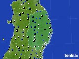 2015年10月02日の岩手県のアメダス(風向・風速)