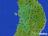 2015年10月03日の秋田県のアメダス(日照時間)