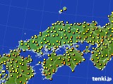 2015年10月03日の中国地方のアメダス(気温)