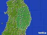 2015年10月03日の岩手県のアメダス(気温)