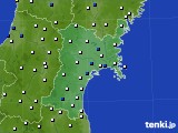 宮城県のアメダス実況(風向・風速)(2015年10月03日)