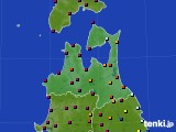 青森県のアメダス実況(日照時間)(2015年10月06日)