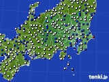 関東・甲信地方のアメダス実況(風向・風速)(2015年10月07日)