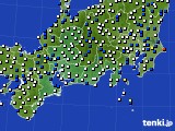 東海地方のアメダス実況(風向・風速)(2015年10月07日)