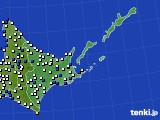 道東のアメダス実況(風向・風速)(2015年10月07日)