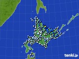 北海道地方のアメダス実況(降水量)(2015年10月08日)