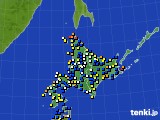 北海道地方のアメダス実況(風向・風速)(2015年10月08日)