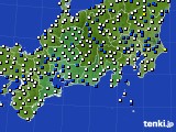 2015年10月08日の東海地方のアメダス(風向・風速)