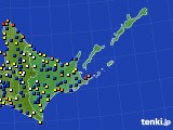 道東のアメダス実況(風向・風速)(2015年10月08日)