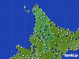 2015年10月09日の道北のアメダス(風向・風速)