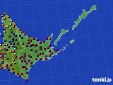 2015年10月10日の道東のアメダス(日照時間)