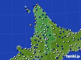 2015年10月10日の道北のアメダス(風向・風速)