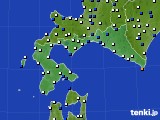 2015年10月10日の道南のアメダス(風向・風速)