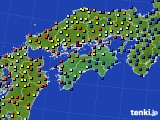 四国地方のアメダス実況(日照時間)(2015年10月11日)